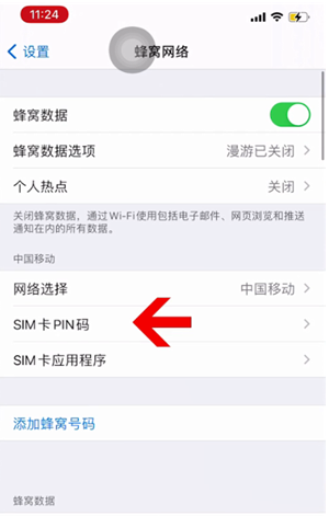 清水河苹果14维修网分享如何给iPhone14的SIM卡设置密码 