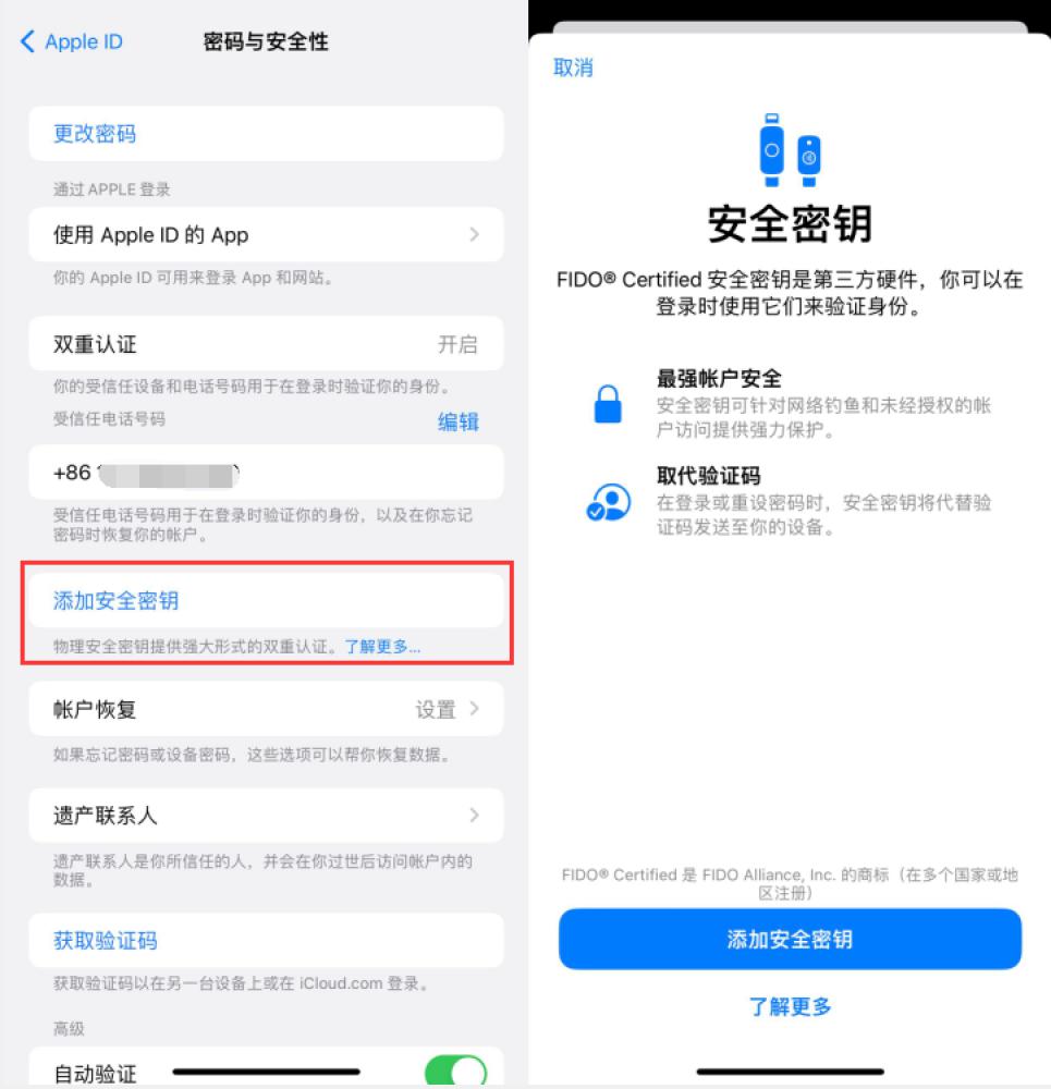 清水河苹果服务网点分享物理安全密钥有什么用？iOS 16.3新增支持物理安全密钥会更安全吗？ 